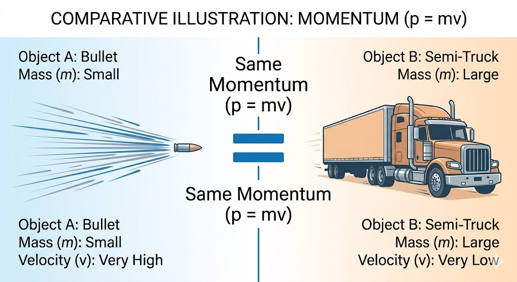 Momentum Comparison - Bullet vs Truck
