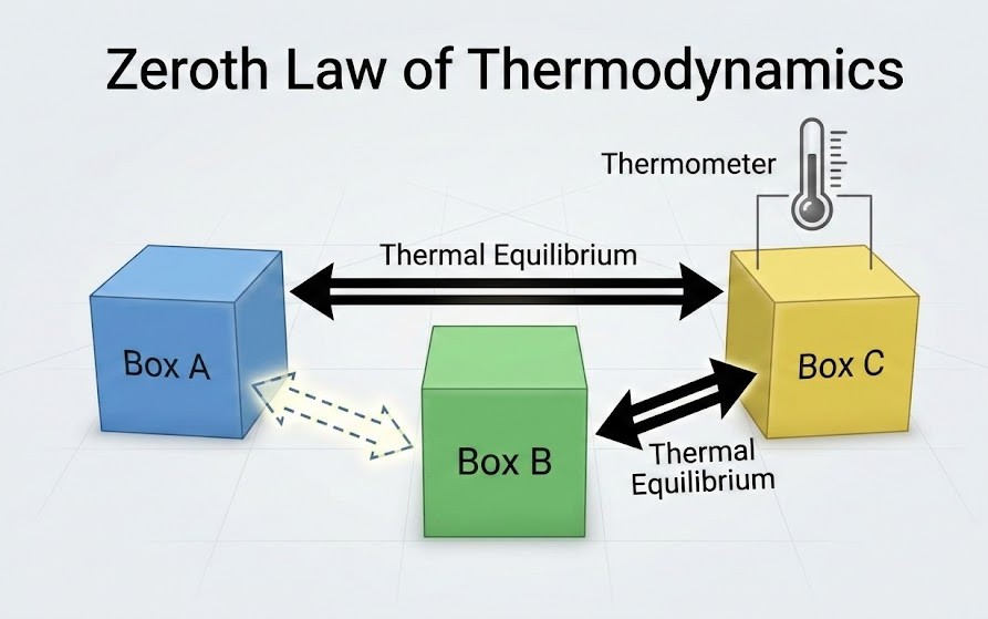 Zeroth Law of Thermodynamics Diagram